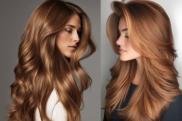 رنگ موی پاییزی بدون دکلره