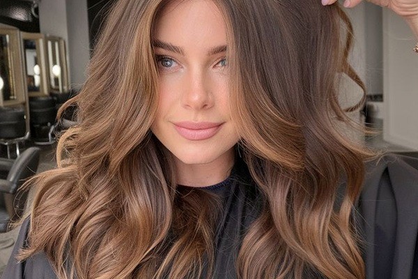 بالیاژ رنگ موی شکلاتی مسی 