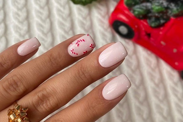 طرح ناخن عصای بابانوئل 