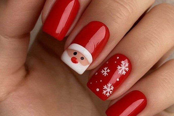 طرح ناخن بابانوئل 