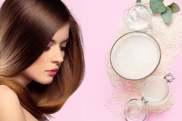 فواید آب برنج برای مو