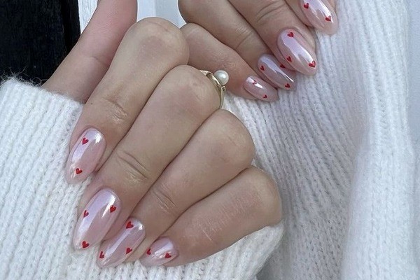 طرح ناخن قلب با کروم