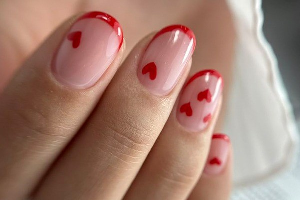 طرح ناخن قلب معکوس برای ولنتاین