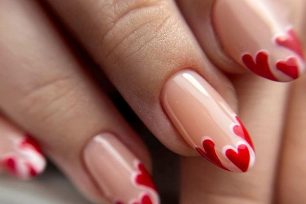 ایده طرح ناخن قلب برای ولنتاین