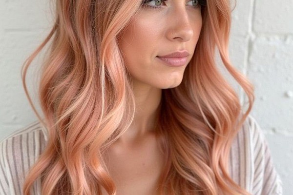 رنگ مو ترند مسی هلویی