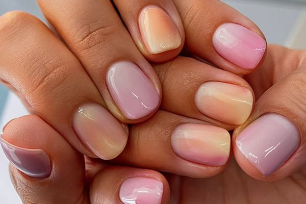 مدل کاور ناخن کوتاه با پودر