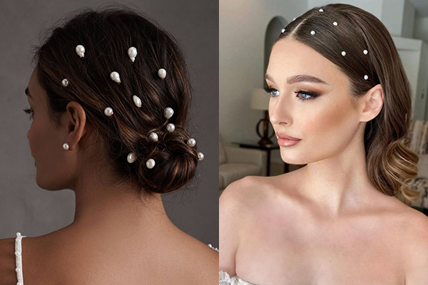 مدل موی کوتاه دخترانه برای عروسی با مروارید